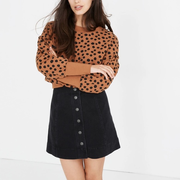 MADEWELL Metropolis Snap Jean Skirt in Rawley Black Sz 4 - Picture 1 of 7